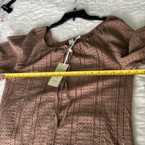 JOIE Cotton Boho Bohemian Peasant Eyelet Top Blouse - Picture 9 of 11